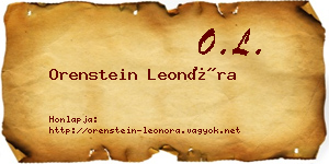 Orenstein Leonóra névjegykártya